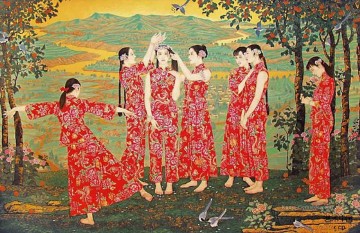  chinesische - Landmädchen Chinesische Kunst